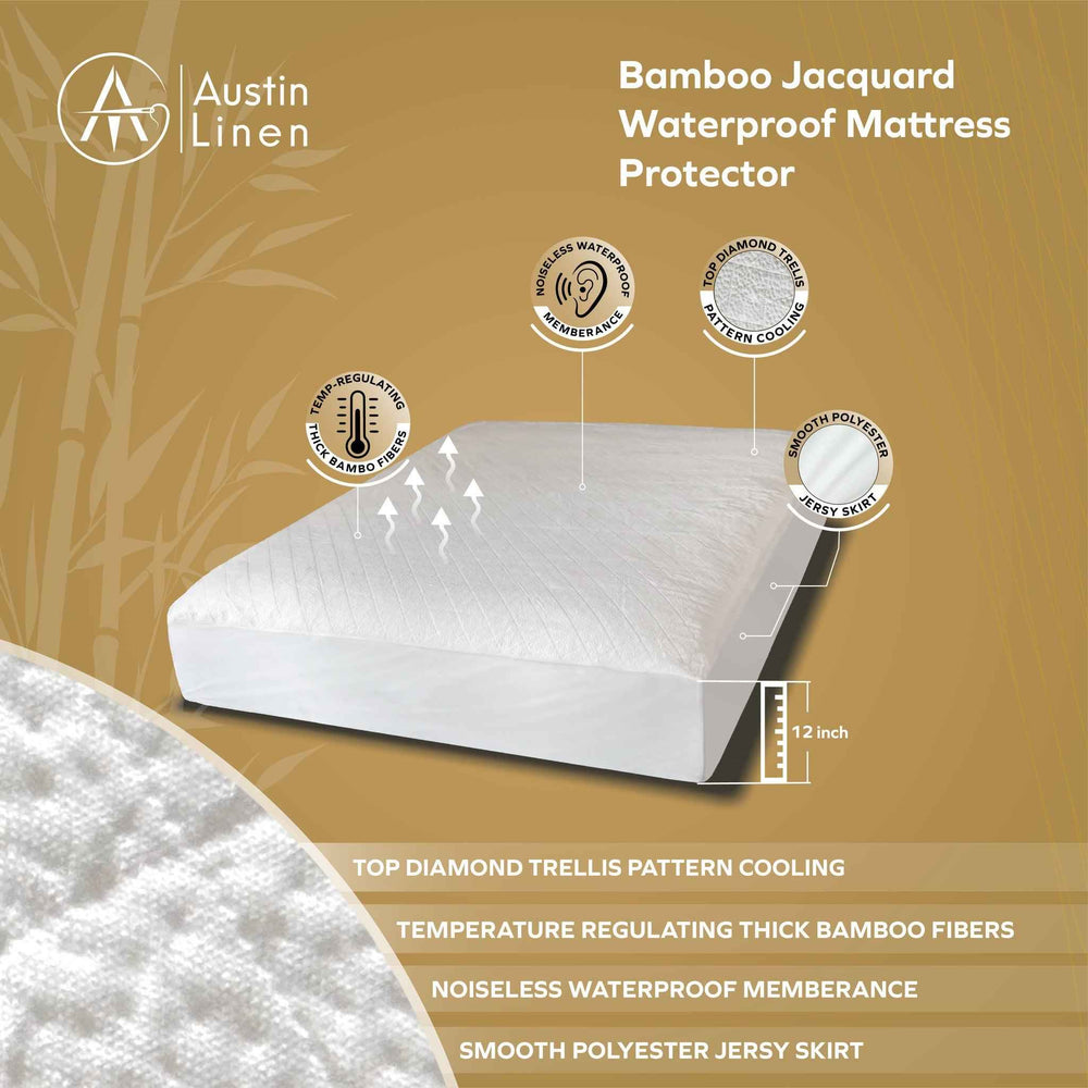 Bamboo Jacquard Waterproof Mattress Protector