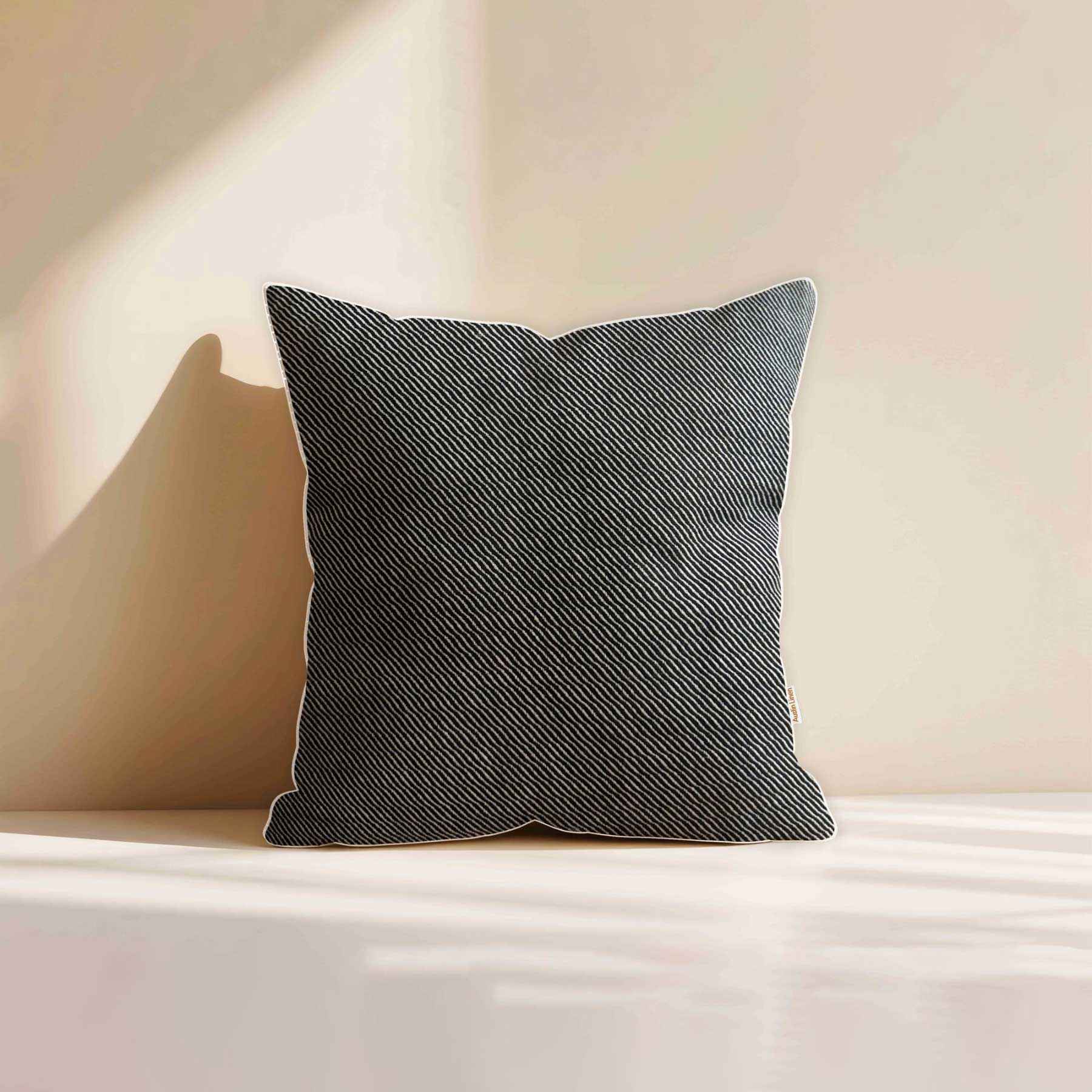 Charcoal Denim Filled Cushion