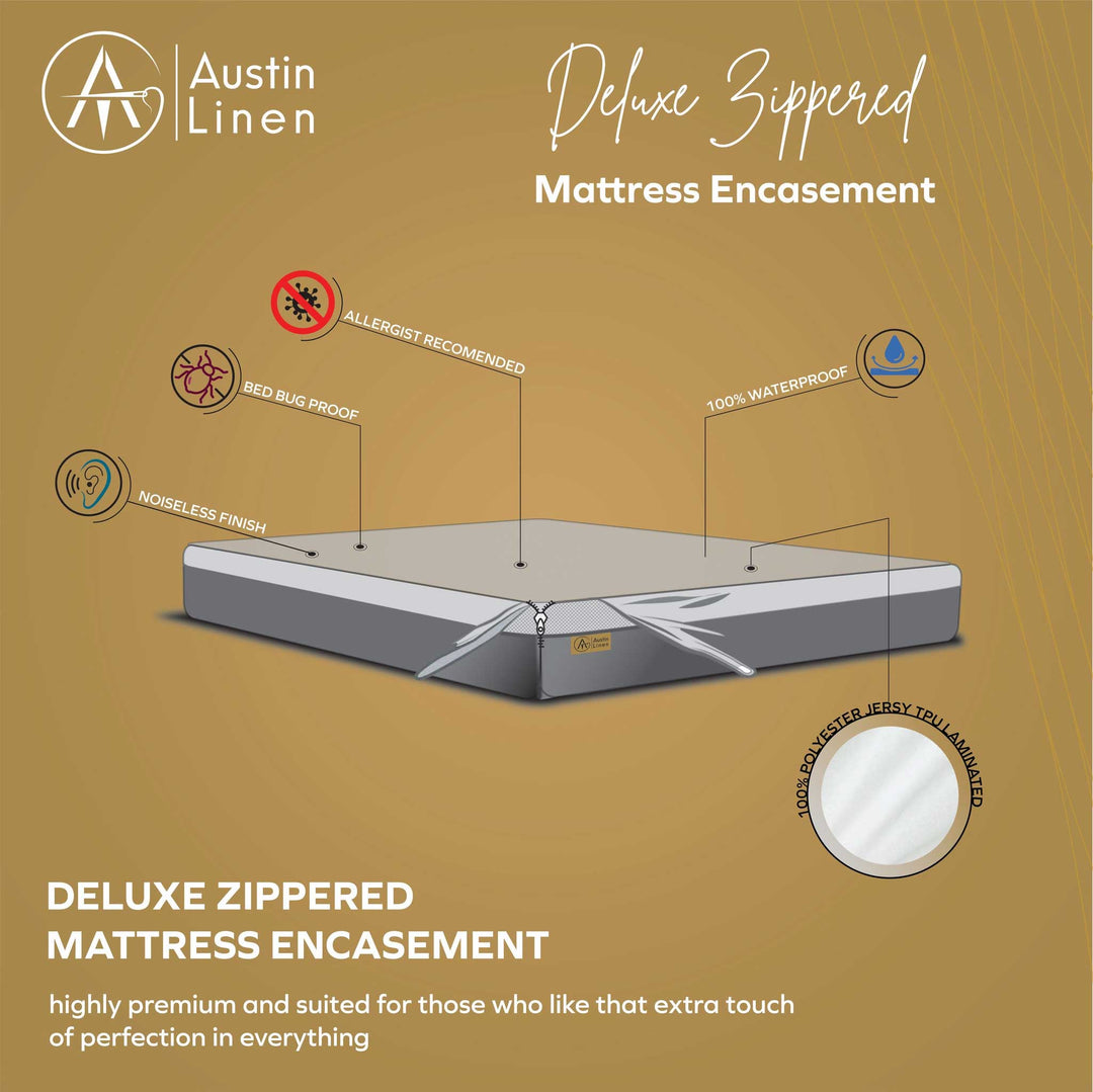 Deluxe Zippered Mattress Encasement-Austin Linen