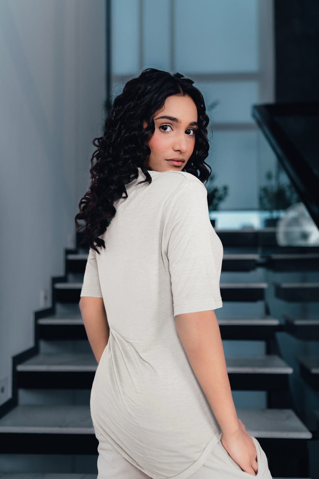 Curved hem Bamboo T-Shirt