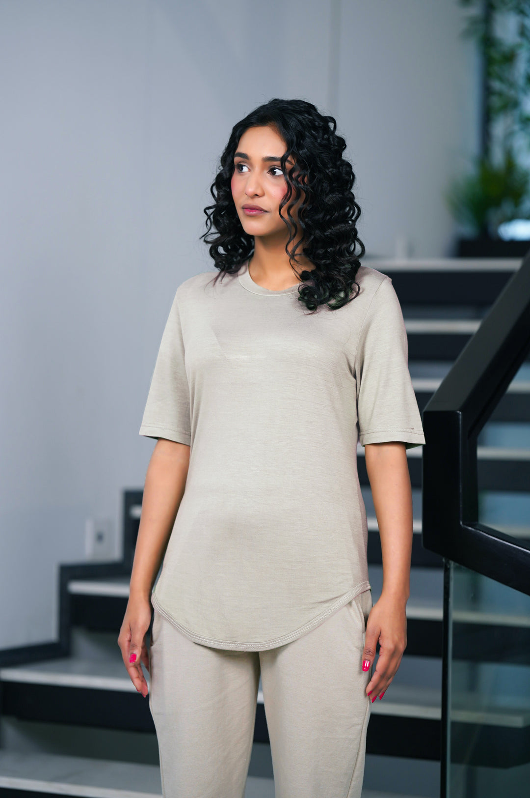 Curved hem Bamboo T-Shirt