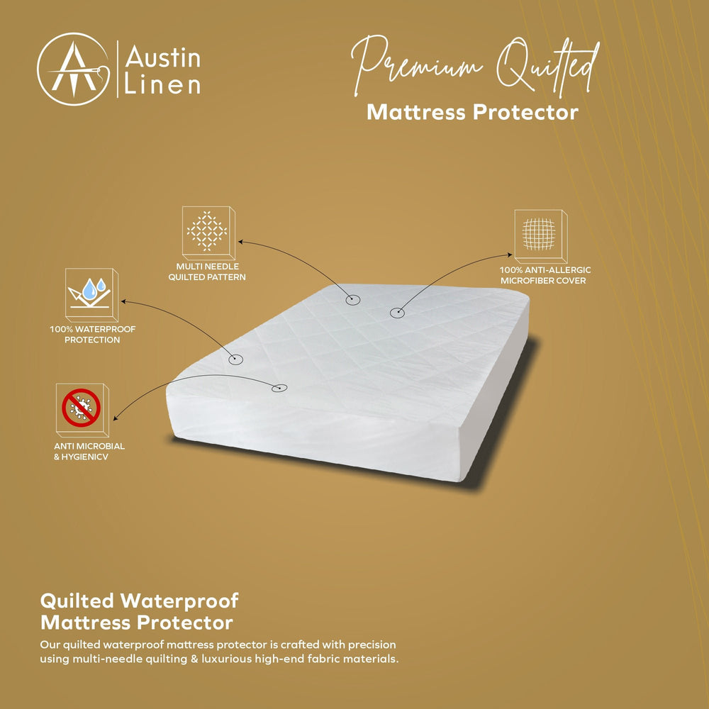 Quilted Waterproof Mattress Protector - Austin Linen
